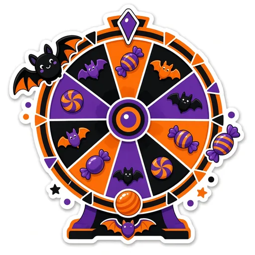 Spin the Wheel Halloween theme preview - Orange / black