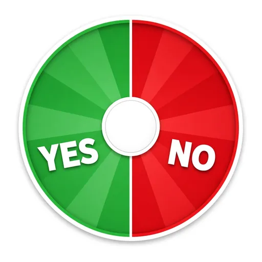 Spin the Wheel Yes or No theme preview - High-contrast green / red